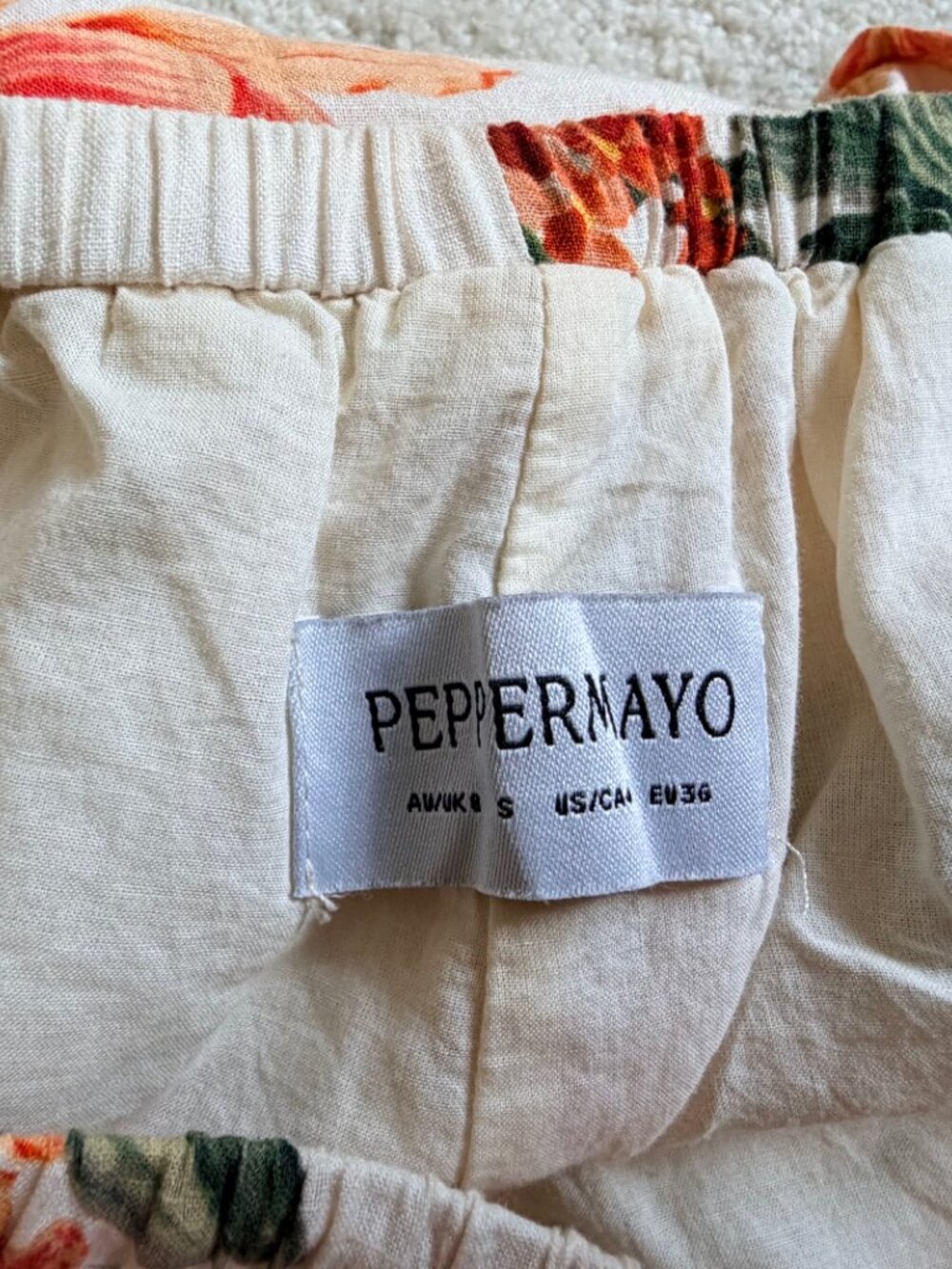 PEPPERMAYO Dalida linen lined pants lily orange cream, S - Picture 4 of 9